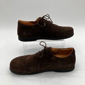 Footprints Birkenstock Mens 43 Brown Suede Oxfords Lace Up Made in Portugal
